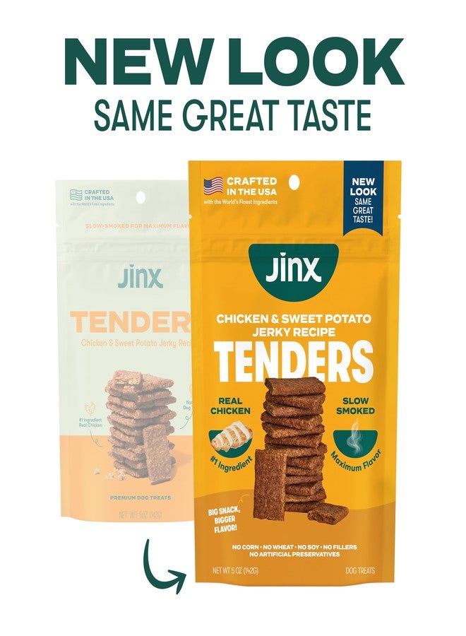 Jinx Tenders Chicken Jerky Dog Treats, All Natural Ingredients, Soft & Chewy, Low-Calorie, Slow-Smoked Chicken & Sweet Potato, No Fillers, 5oz, 6 Pack - Image 2